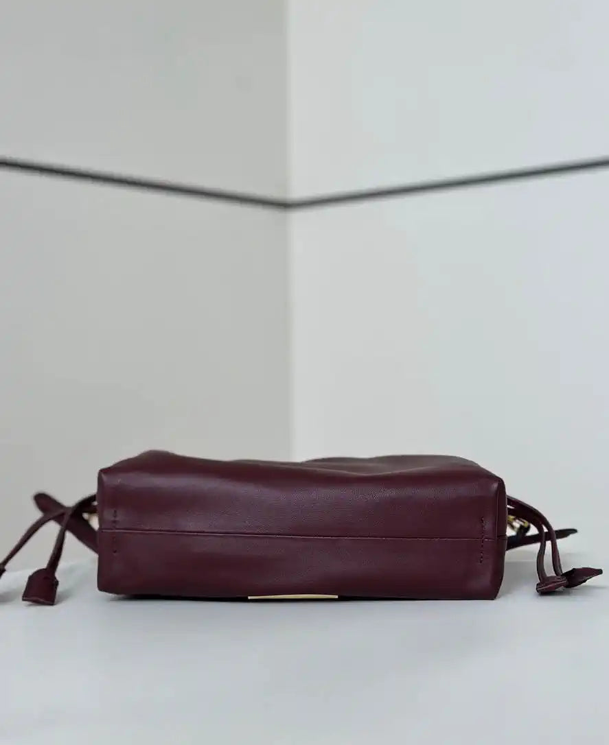 Fendi 8BR833AQ0DF1SK5 Mamma Baguette Medium Wine Red nappa leather bag 8677M