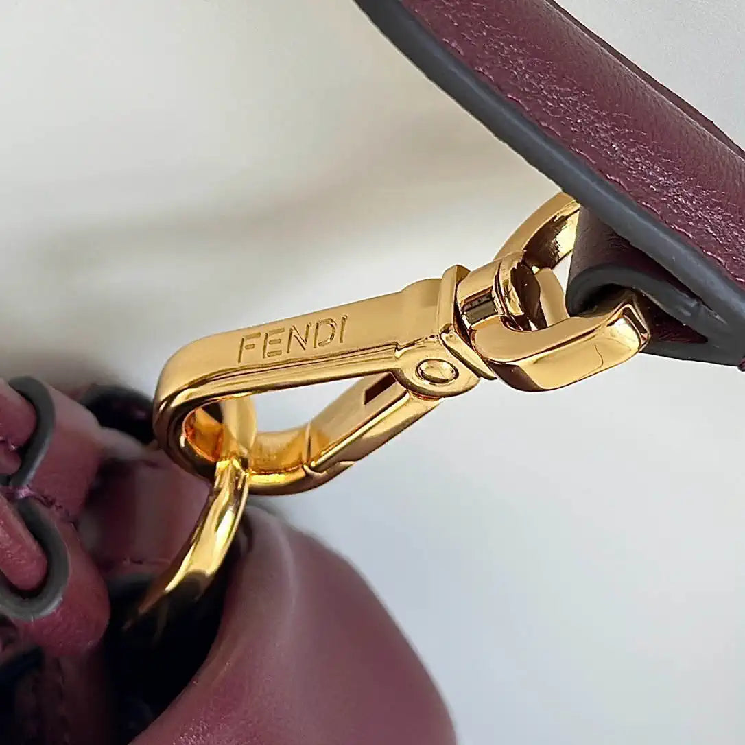 Fendi 8BR833AQ0DF1SK5 Mamma Baguette Medium Wine Red nappa leather bag 8677M