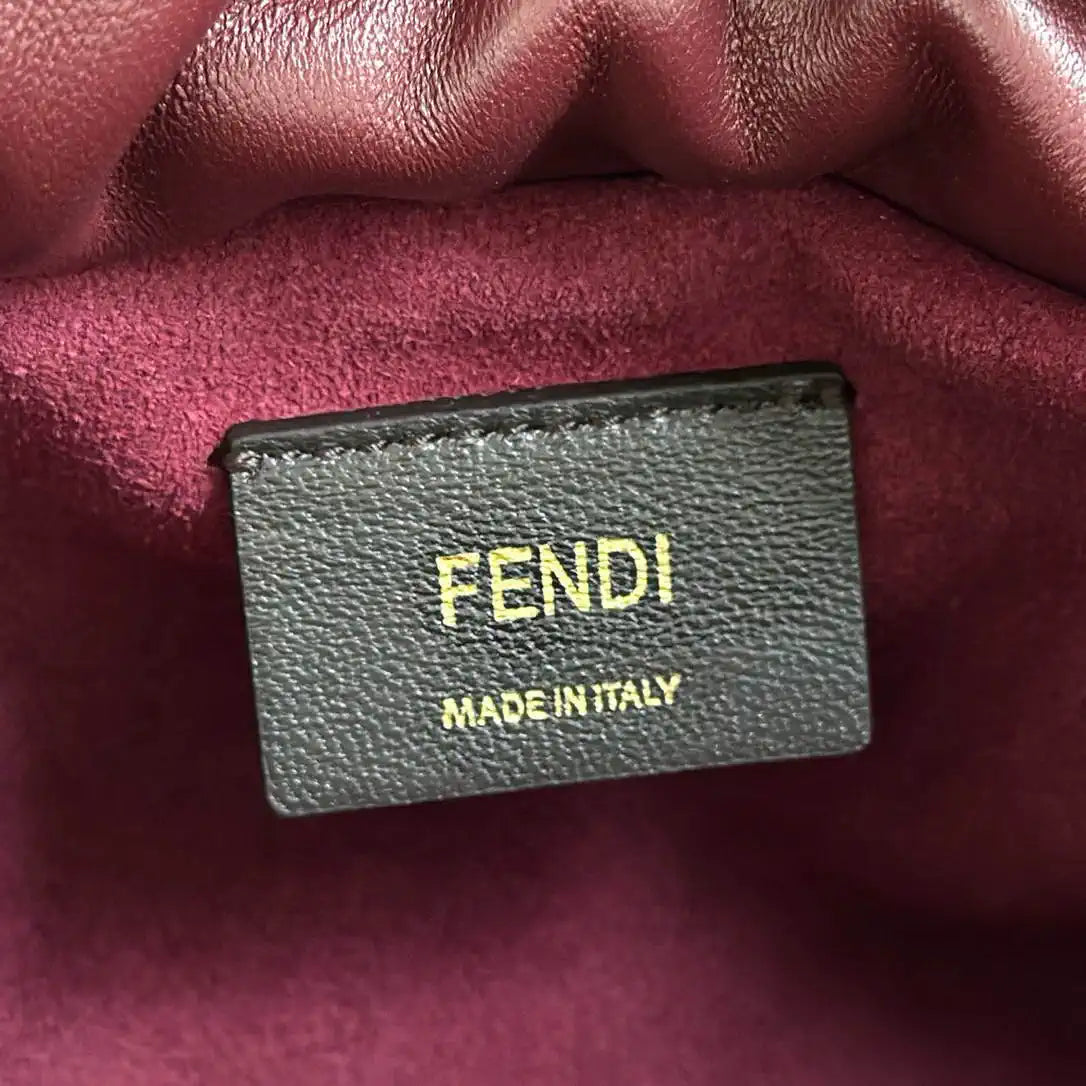 Fendi 8BR833AQ0DF1SK5 Mamma Baguette Medium Wine Red nappa leather bag 8677M