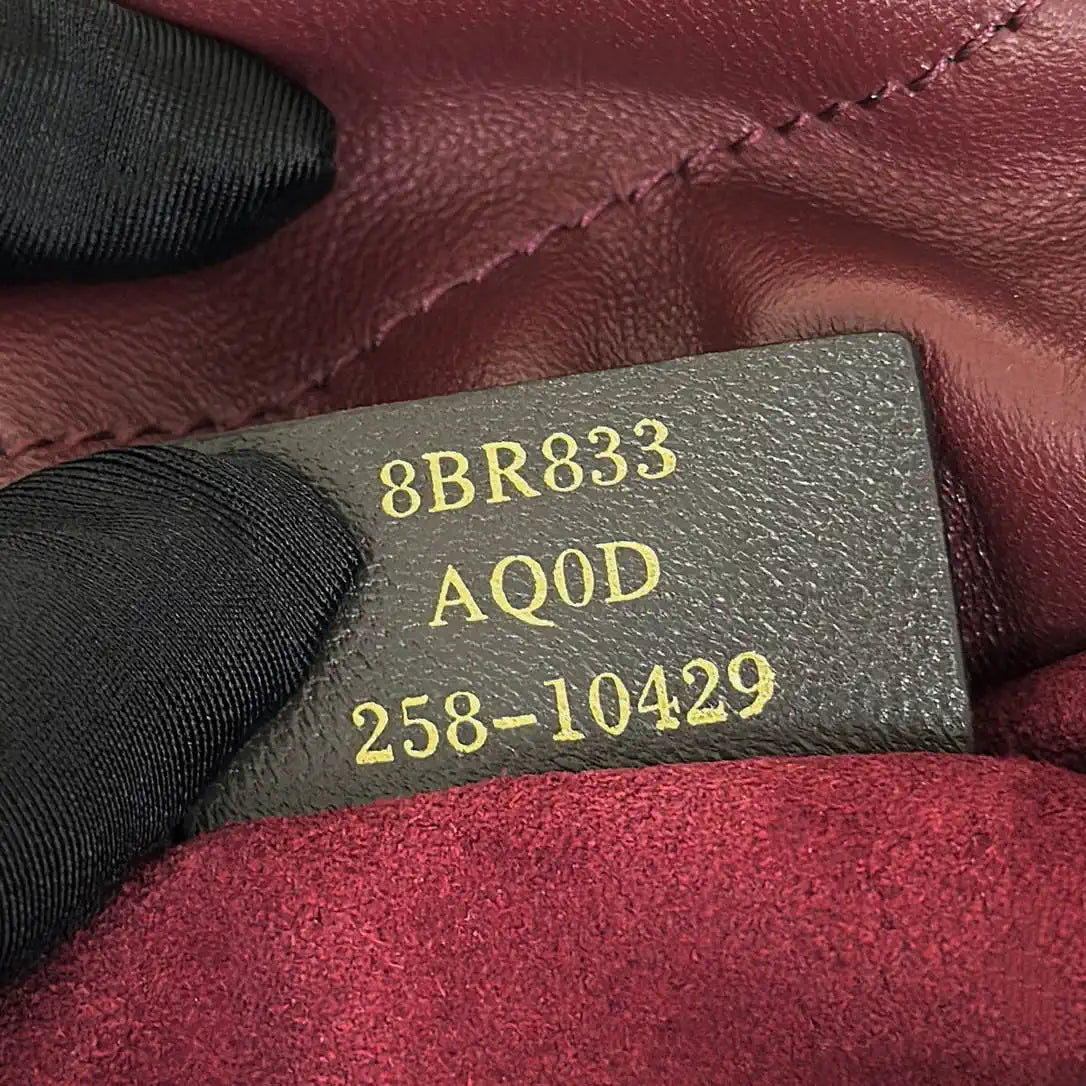 Fendi 8BR833AQ0DF1SK5 Mamma Baguette Medium Wine Red nappa leather bag 8677M