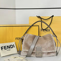 Fendi 8BR833AYCUF0NGA Mamma Baguette Medium Beige shearling bag 8693L - Default Title - View 1