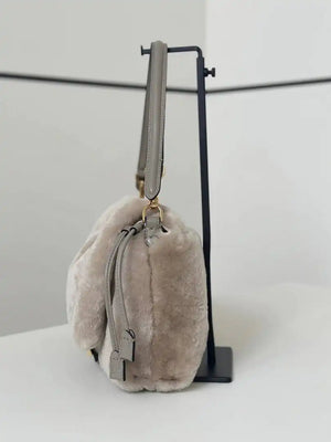 Fendi 8BR833AYCUF0NGA Mamma Baguette Medium Beige shearling bag 8693L - Default Title - View 7