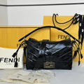 Fendi 8BR834 Mamma Baguette Large Black eel skin leather bag 8677AL - Default Title - View 1