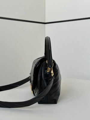 Fendi 8BR834 Mamma Baguette Large Black eel skin leather bag 8677AL - Default Title - View 3
