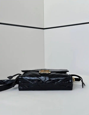 Fendi 8BR834 Mamma Baguette Large Black eel skin leather bag 8677AL - Default Title - View 4