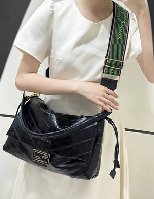 Fendi 8BR834 Mamma Baguette Large Black eel skin leather bag 8677AL - Default Title - View 10