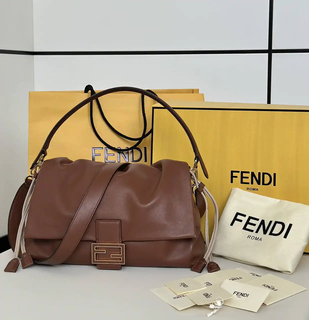 Fendi 8BR834  Mamma Baguette Large Brown nappa leather bag 8677L