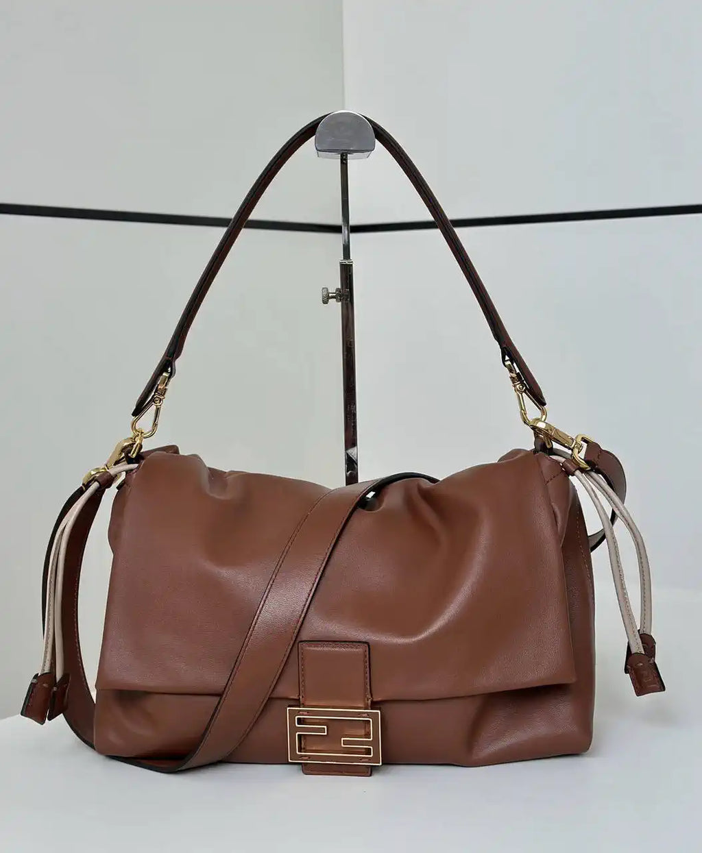 Fendi 8BR834  Mamma Baguette Large Brown nappa leather bag 8677L