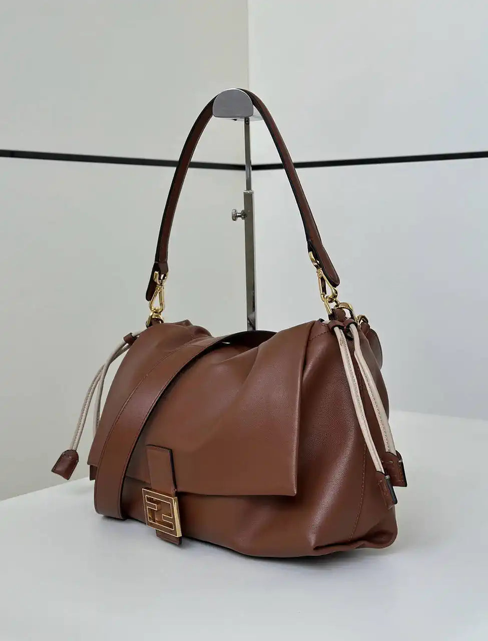 Fendi 8BR834  Mamma Baguette Large Brown nappa leather bag 8677L