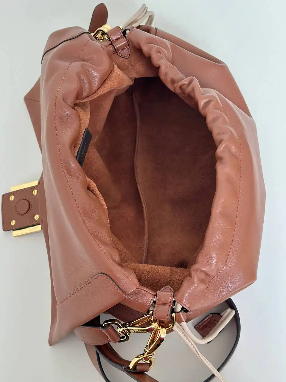 Fendi 8BR834  Mamma Baguette Large Brown nappa leather bag 8677L