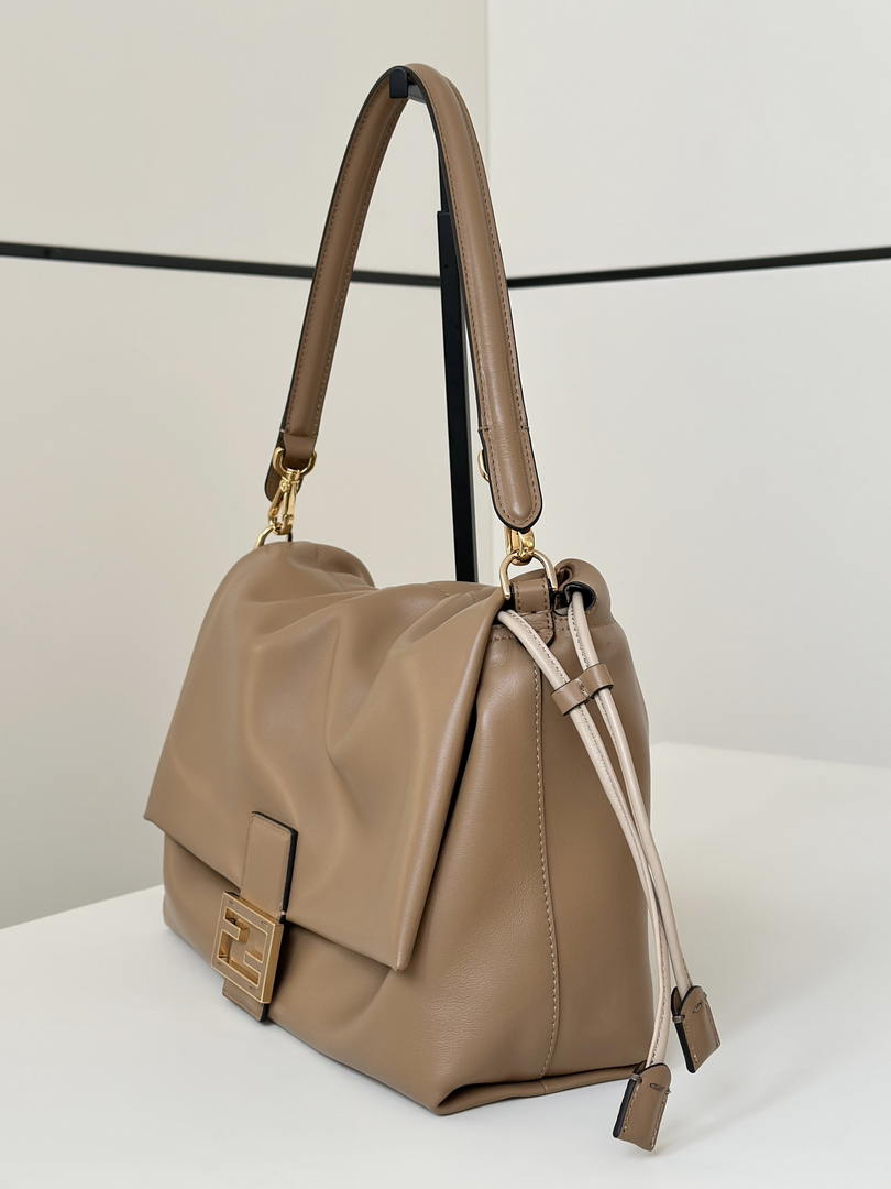 Fendi 8BR834 Mamma Baguette Large Cappuccino  nappa leather bag 8677L