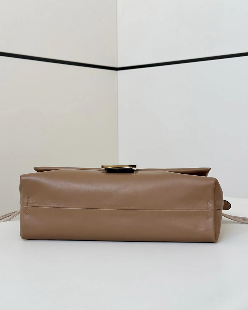 Fendi 8BR834 Mamma Baguette Large Cappuccino  nappa leather bag 8677L