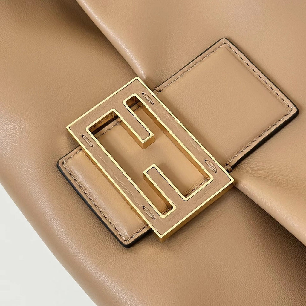 Fendi 8BR834 Mamma Baguette Large Cappuccino  nappa leather bag 8677L