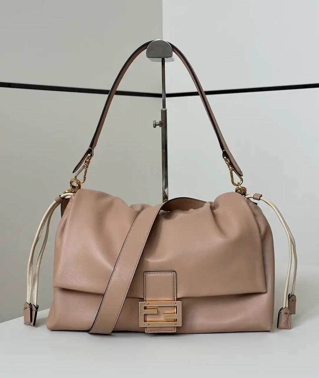 Fendi 8BR834 Mamma Baguette Large pink nappa leather bag 8677L