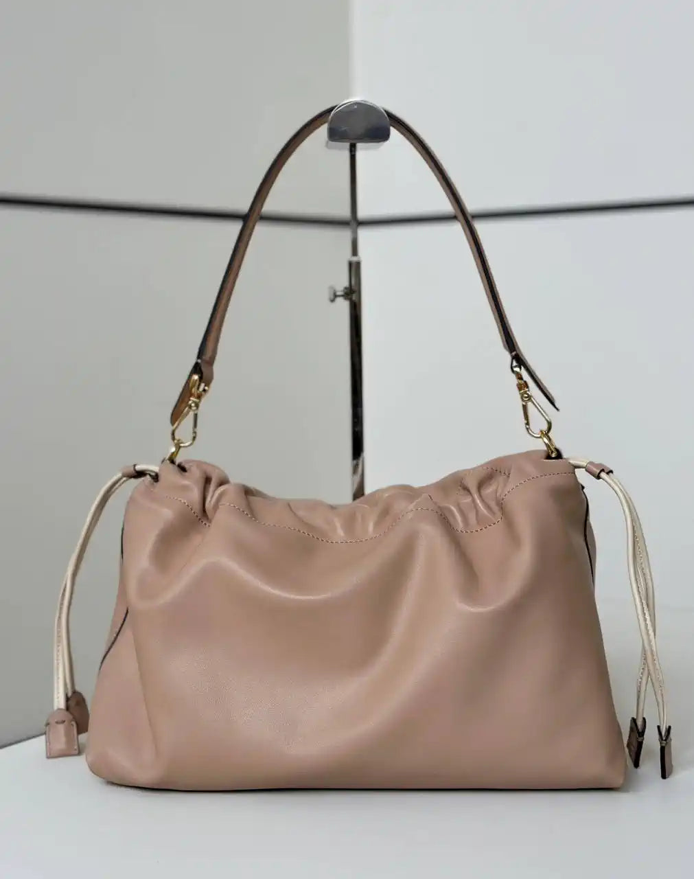 Fendi 8BR834 Mamma Baguette Large pink nappa leather bag 8677L
