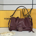 Fendi 8BR834 Mamma Baguette Large Wine Red nappa leather bag 8677L