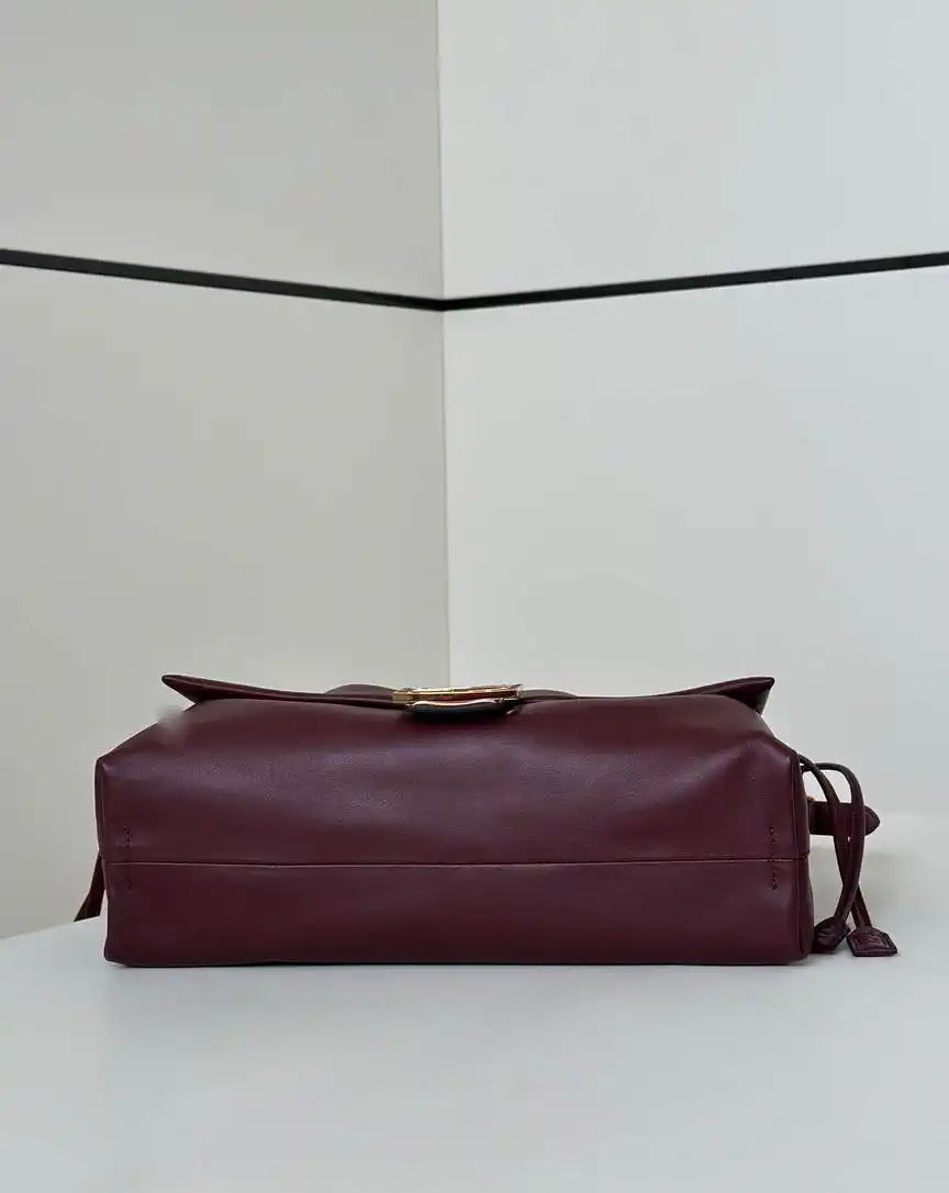 Fendi 8BR834 Mamma Baguette Large Wine Red nappa leather bag 8677L
