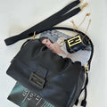 Fendi 8BR834AQ0DF0E65 Mamma Baguette Large Black nappa leather bag 8677L - Default Title - View 1