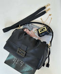 Fendi 8BR834AQ0DF0E65 Mamma Baguette Large Black nappa leather bag 8677L