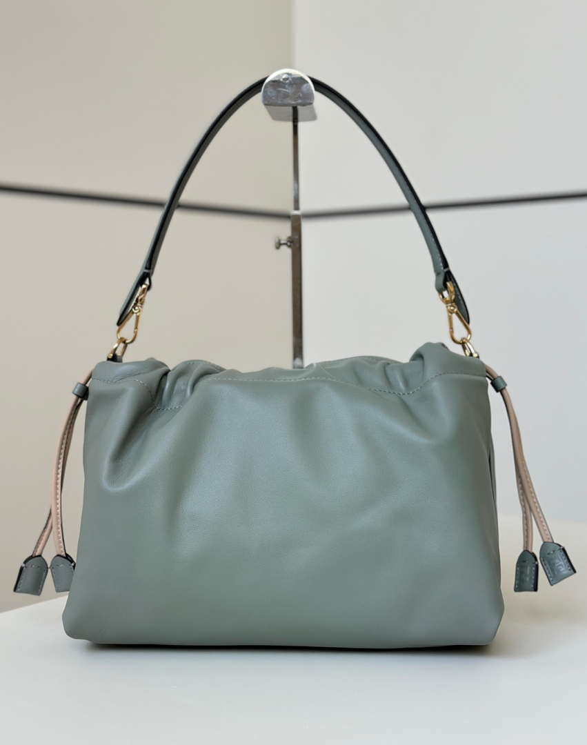 Fendi 8BR834AQ0DF0E65 Mamma Baguette Large Green nappa leather bag 8677L