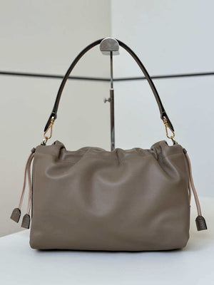 Fendi 8BR834AQ0DF0E65 Mamma Baguette Large Dove grey nappa leather bag 8677L - Default Title - View 4