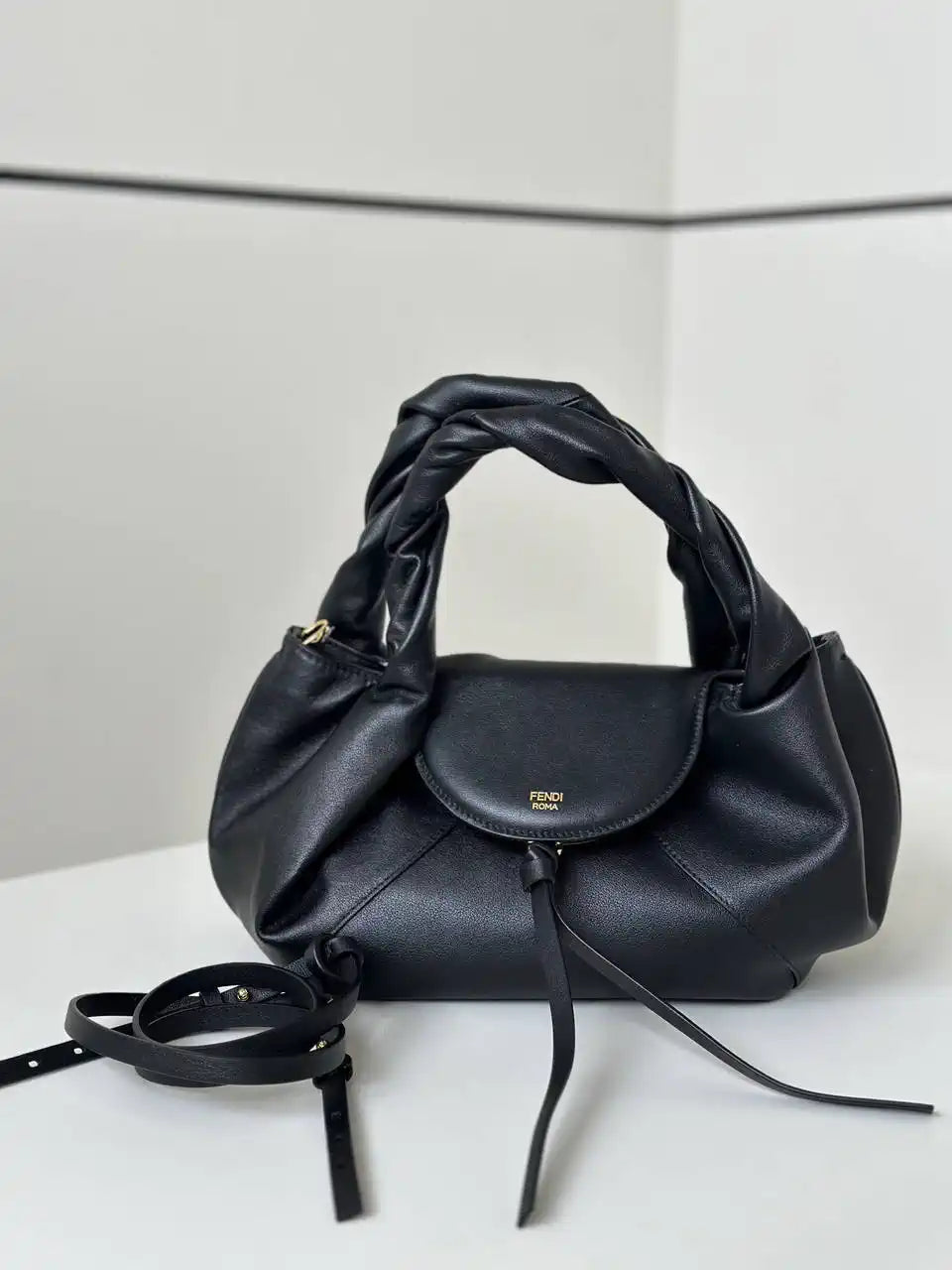 Fendi 8BR838 Fendi Spy Small Black leather bag