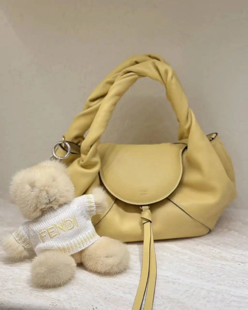 Fendi 8BR838 Fendi Spy Small Yellow leather bag