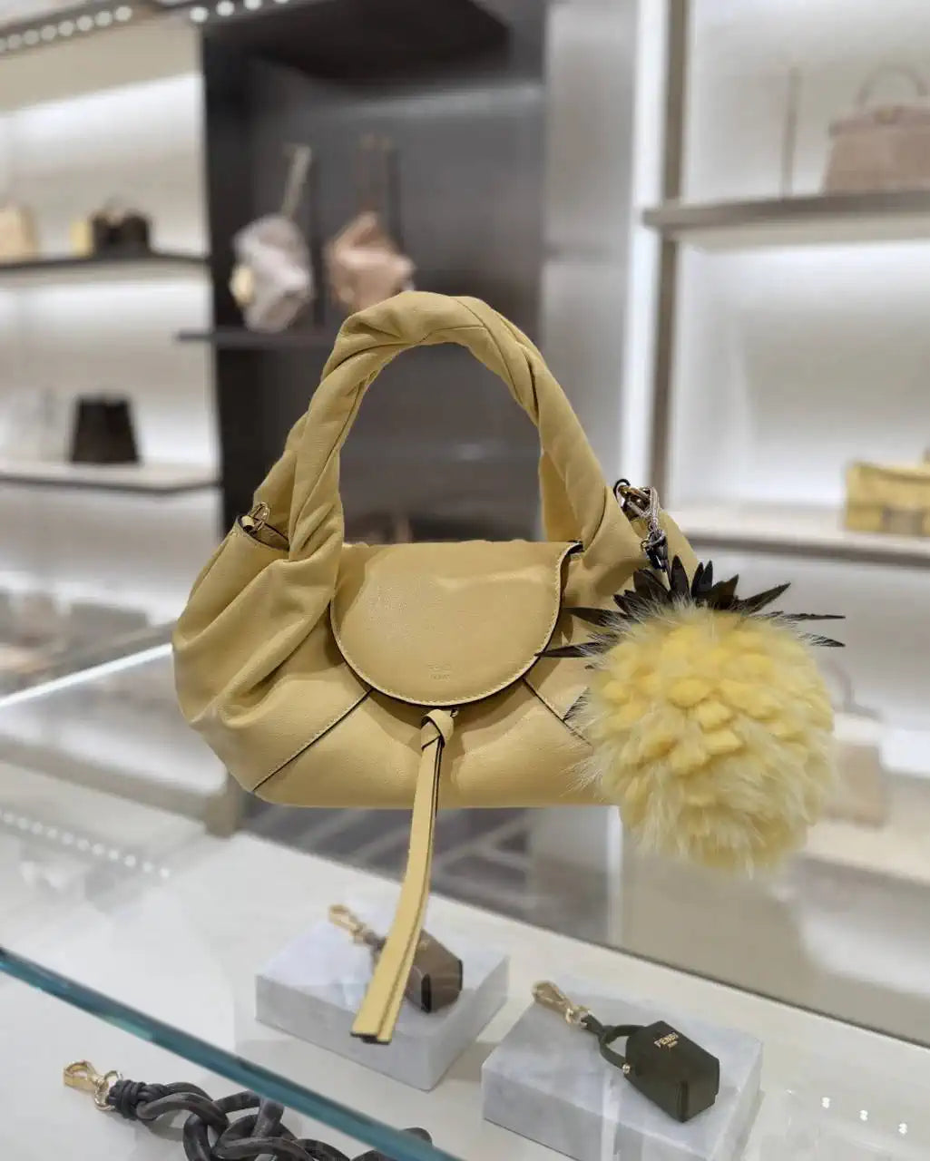 Fendi 8BR838 Fendi Spy Small Yellow leather bag