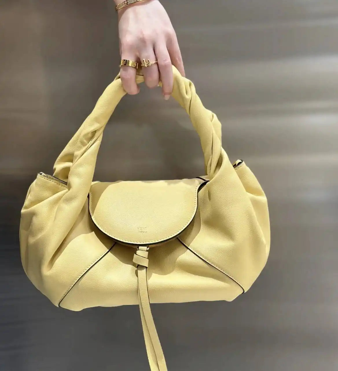Fendi 8BR838 Fendi Spy Small Yellow leather bag