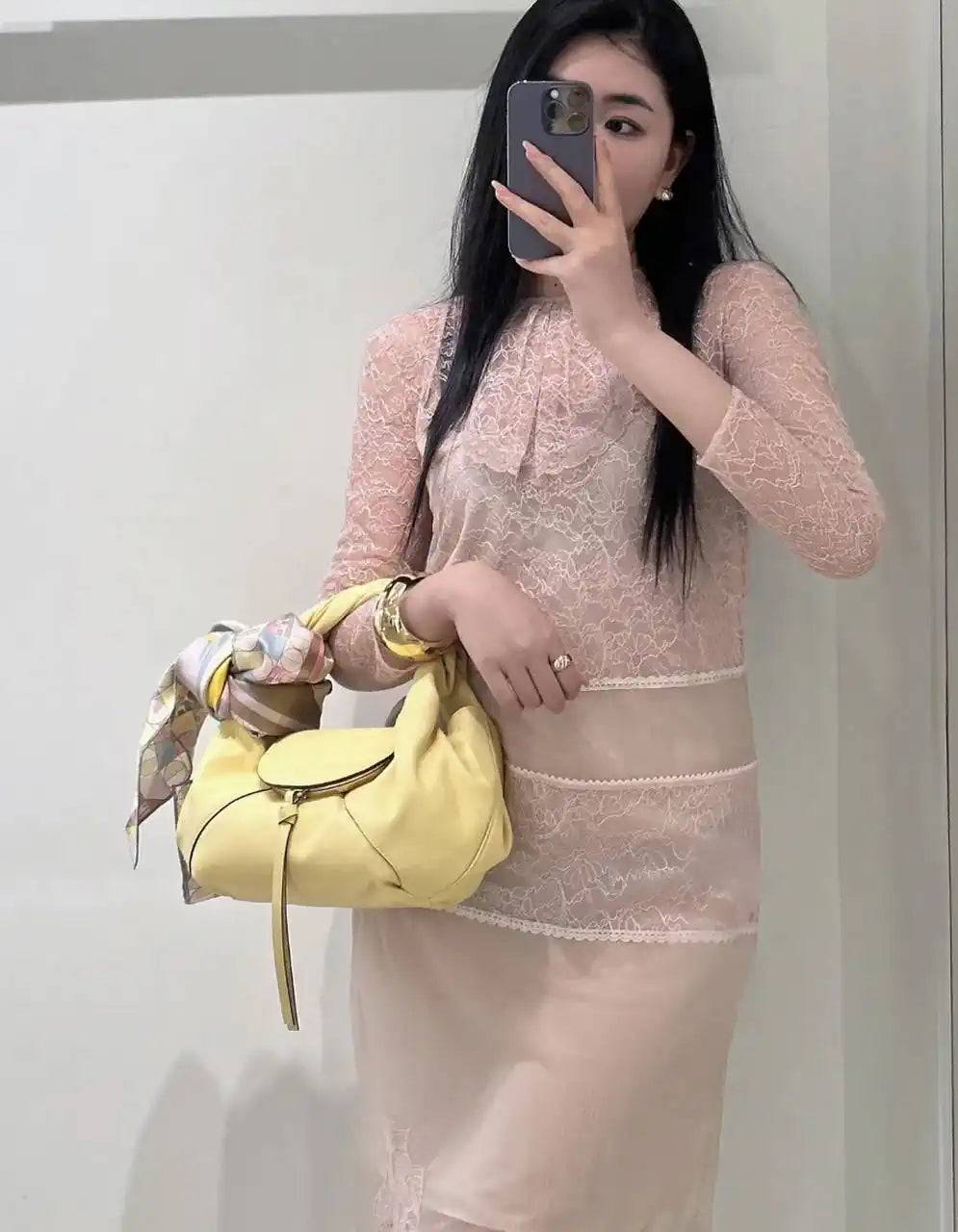 Fendi 8BR838 Fendi Spy Small Yellow leather bag