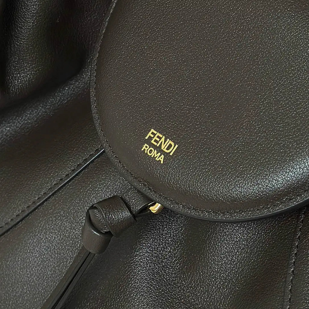 Fendi 8BR839 Fendi Large Spy Dark Brown leather bag