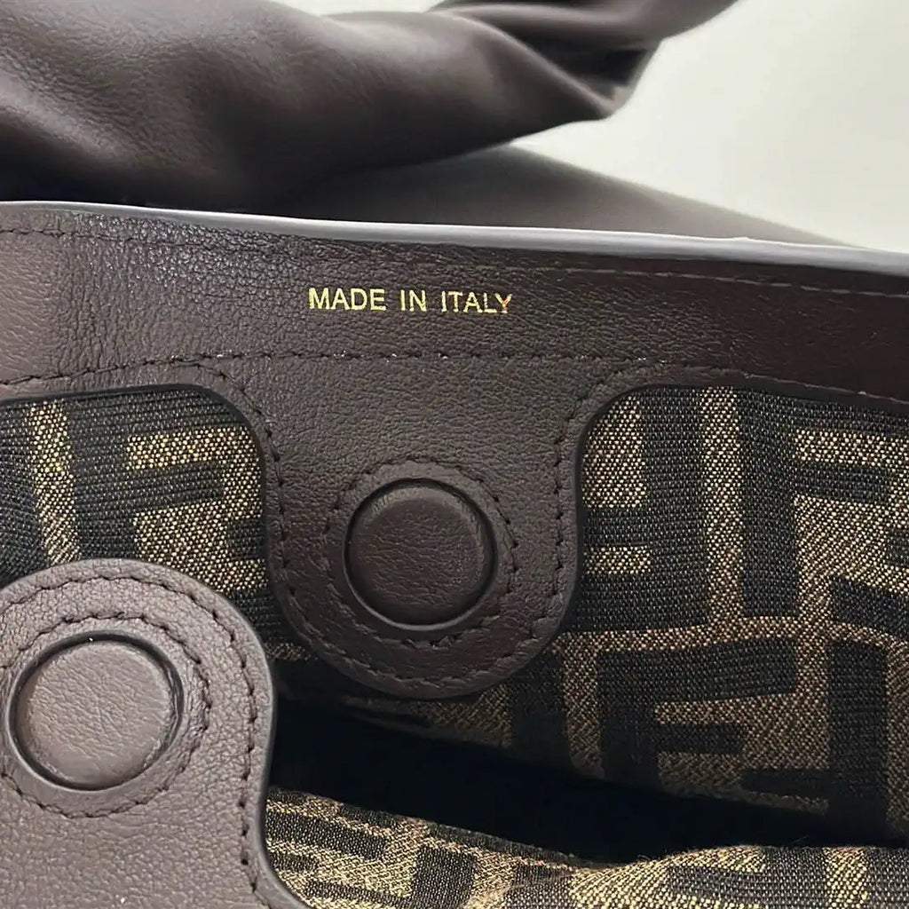 Fendi 8BR839 Fendi Large Spy Dark Brown leather bag