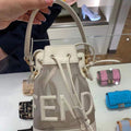 Fendi 8BS010 Mon Tresor Leather And Mesh Mini Bag 8361 Beige - luxibagsmall