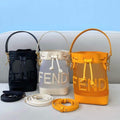 Fendi 8BS010 Mon Tresor Leather And Mesh Mini Bag 8361 Orange - luxibagsmall