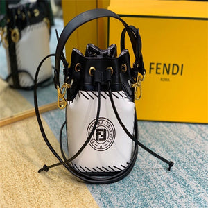 Fendi 8BS010 Mon Tresor Leather And Mesh Mini Bag 8361 White - Default Title - View 1