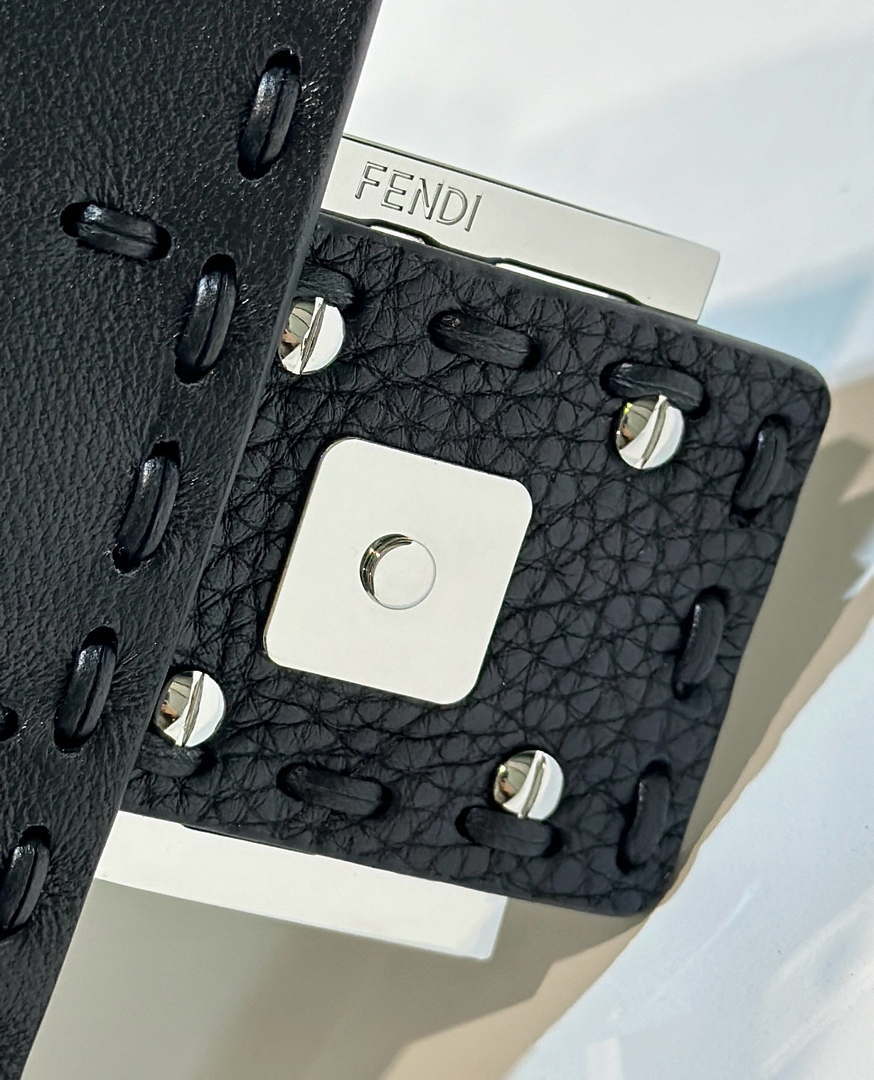 Fendi 8BS017 Baguette Mini Black Selleria bag with 309 hand-sewn Tpstitches 8610S - Default Title - View 15