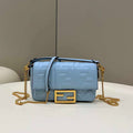 Fendi 8BS017 Baguette Mini Blue leather 0135 bag - Default Title - View 1