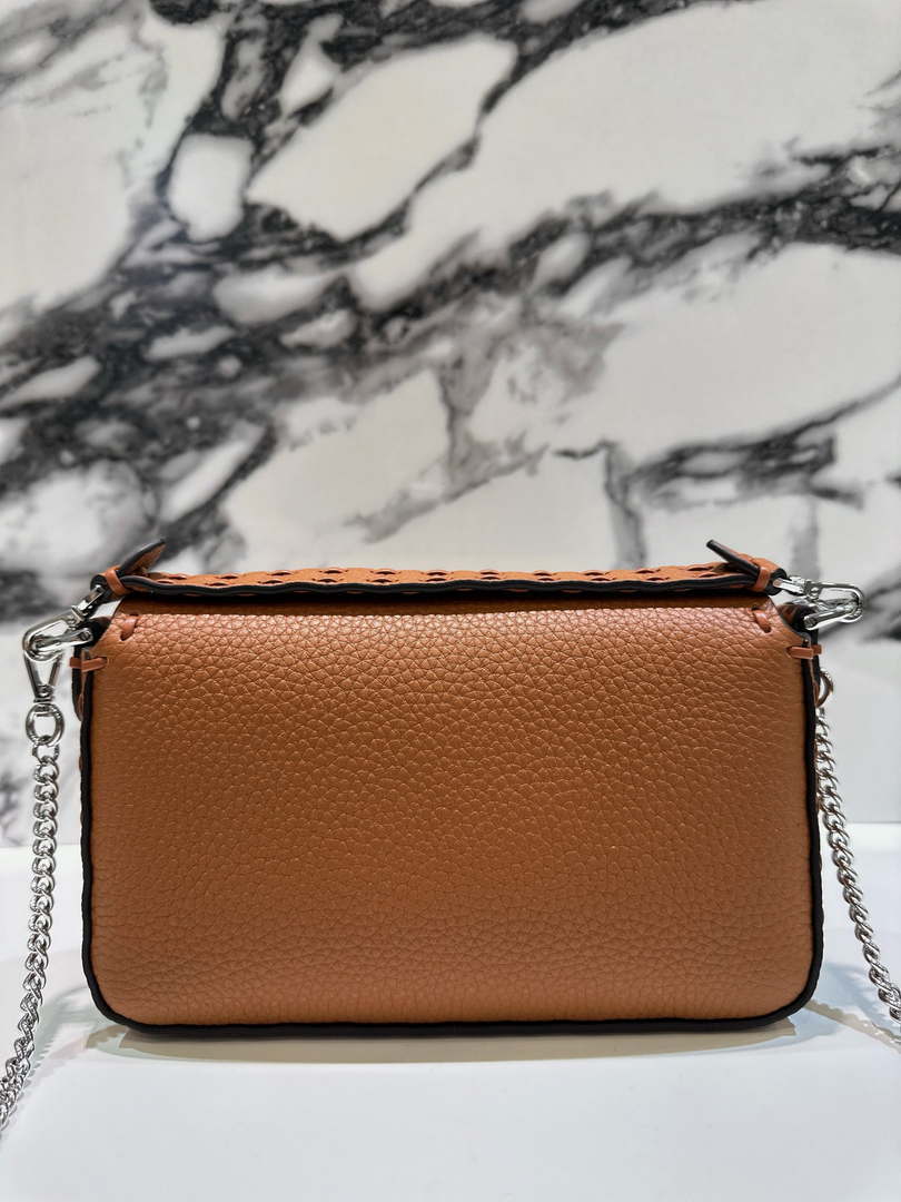 Fendi 8BS017 Baguette Mini Brown Selleria bag with 309 hand-sewn Tpstitches 8610S - Default Title - View 3