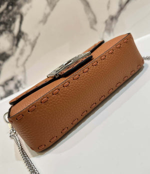 Fendi 8BS017 Baguette Mini Brown Selleria bag with 309 hand-sewn Tpstitches 8610S - Default Title - View 4
