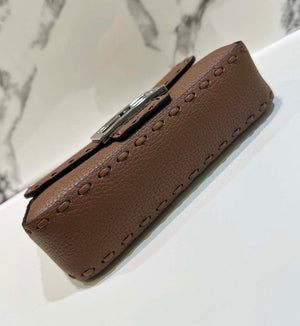Fendi 8BS017 Baguette Mini Dark Brown Selleria bag with 309 hand-sewn Tpstitches 8610S - Default Title - View 4