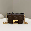 Fendi 8BS017 Baguette Mini Dark Brown leather 0135 bag - Default Title - View 1