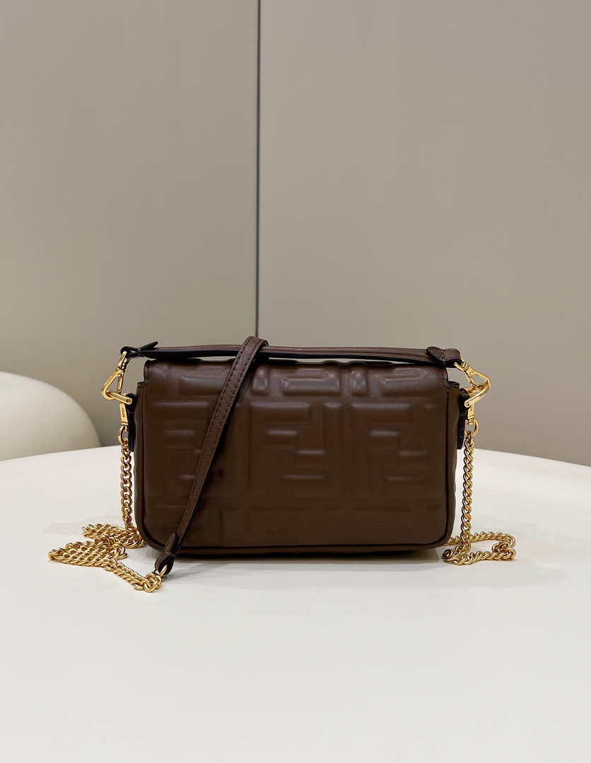 Fendi 8BS017 Baguette Mini Dark Brown leather 0135 bag - Default Title - View 2