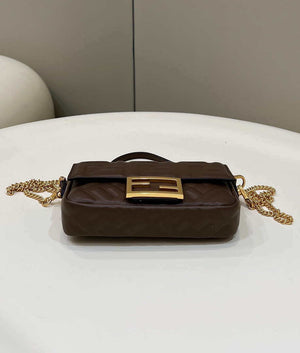 Fendi 8BS017 Baguette Mini Dark Brown leather 0135 bag - Default Title - View 3