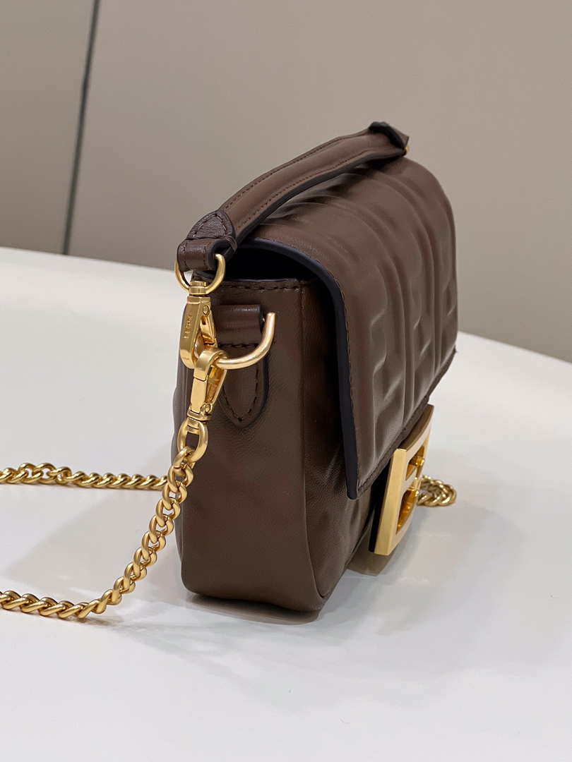 Fendi 8BS017 Baguette Mini Dark Brown leather 0135 bag - Default Title - View 4