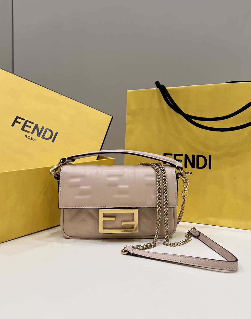 Fendi 8BS017 Baguette Mini Light Pink leather 0135S bag - Default Title - View 1
