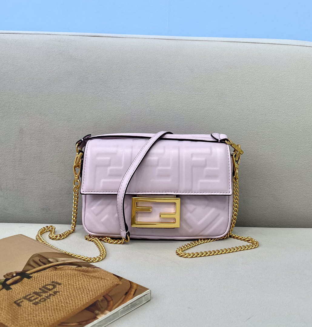 Fendi 8BS017 Baguette Mini Light Purple leather 0135S bag - Default Title - View 1