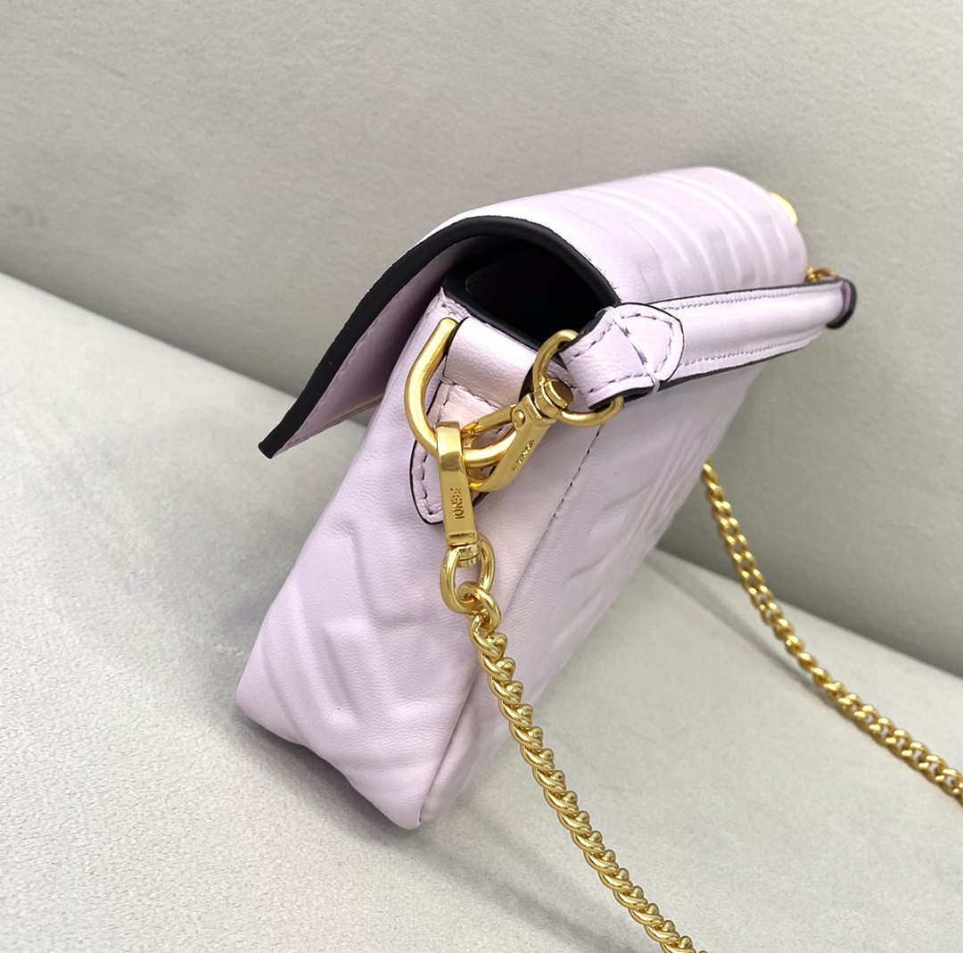 Fendi 8BS017 Baguette Mini Light Purple leather 0135S bag - Default Title - View 3