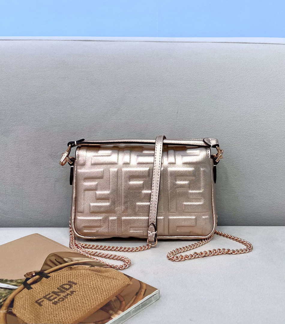 Fendi 8BS017 Baguette Mini Pink Gold leather 0135 bag - Default Title - View 3
