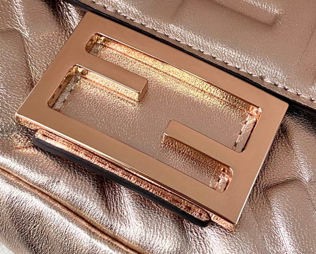 Fendi 8BS017 Baguette Mini Pink Gold leather 0135 bag