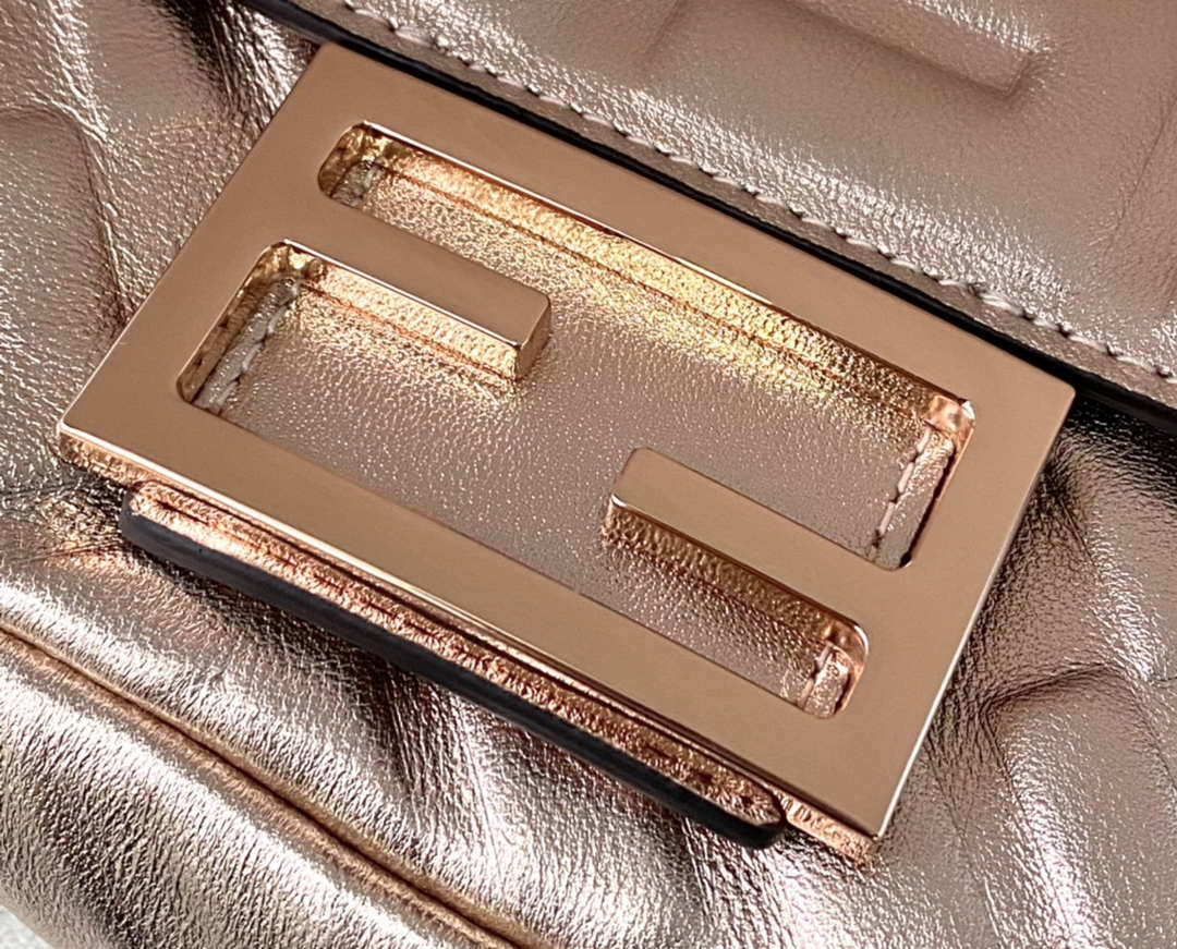 Fendi 8BS017 Baguette Mini Pink Gold leather 0135 bag - Default Title - View 4